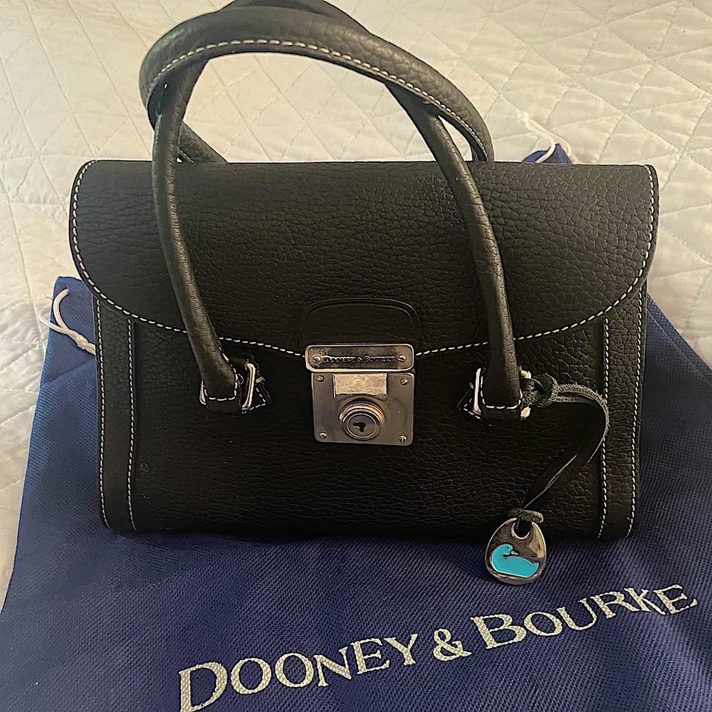 Dooney and Bourne small Black Pebbled Leather Satchel